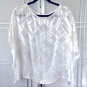 White House Black Market showstopping semi sheer blouse size M
